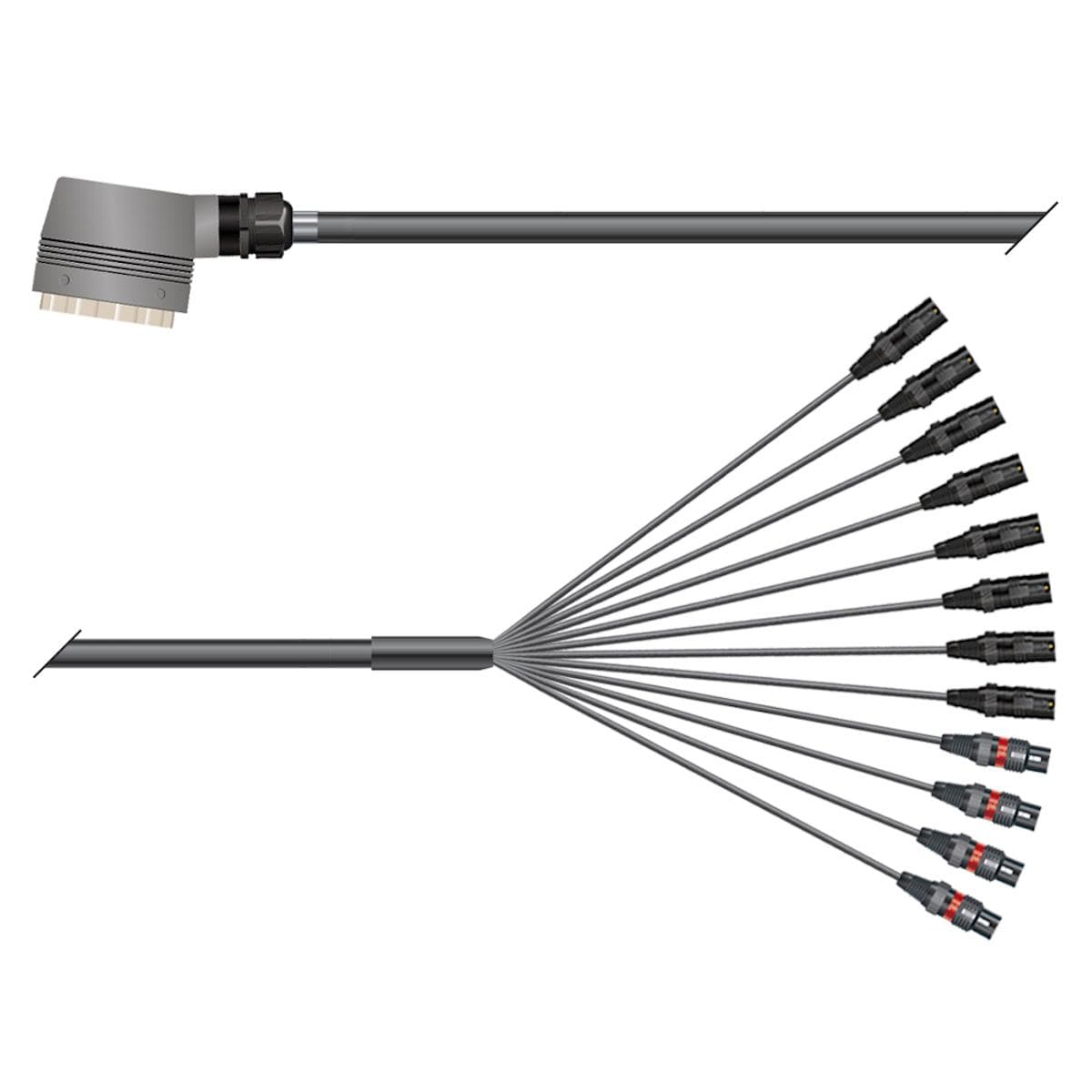 Multicore cable with rectangular MP-connector -> Splice | 08/04 | separate ground / QUANTUM | Multip