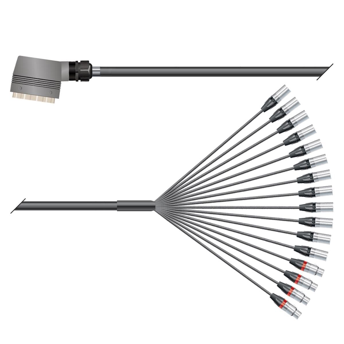 Multicore cable with rectangular MP-connector -> Splice | 12/04 | separate ground / QUANTUM | Multip