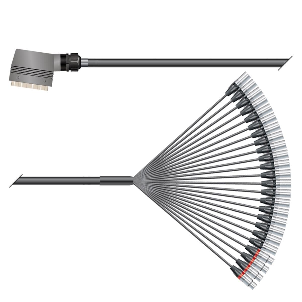 Multicore cable with rectangular MP-connector -> Splice | 20/04 | separate ground / QUANTUM | Multip