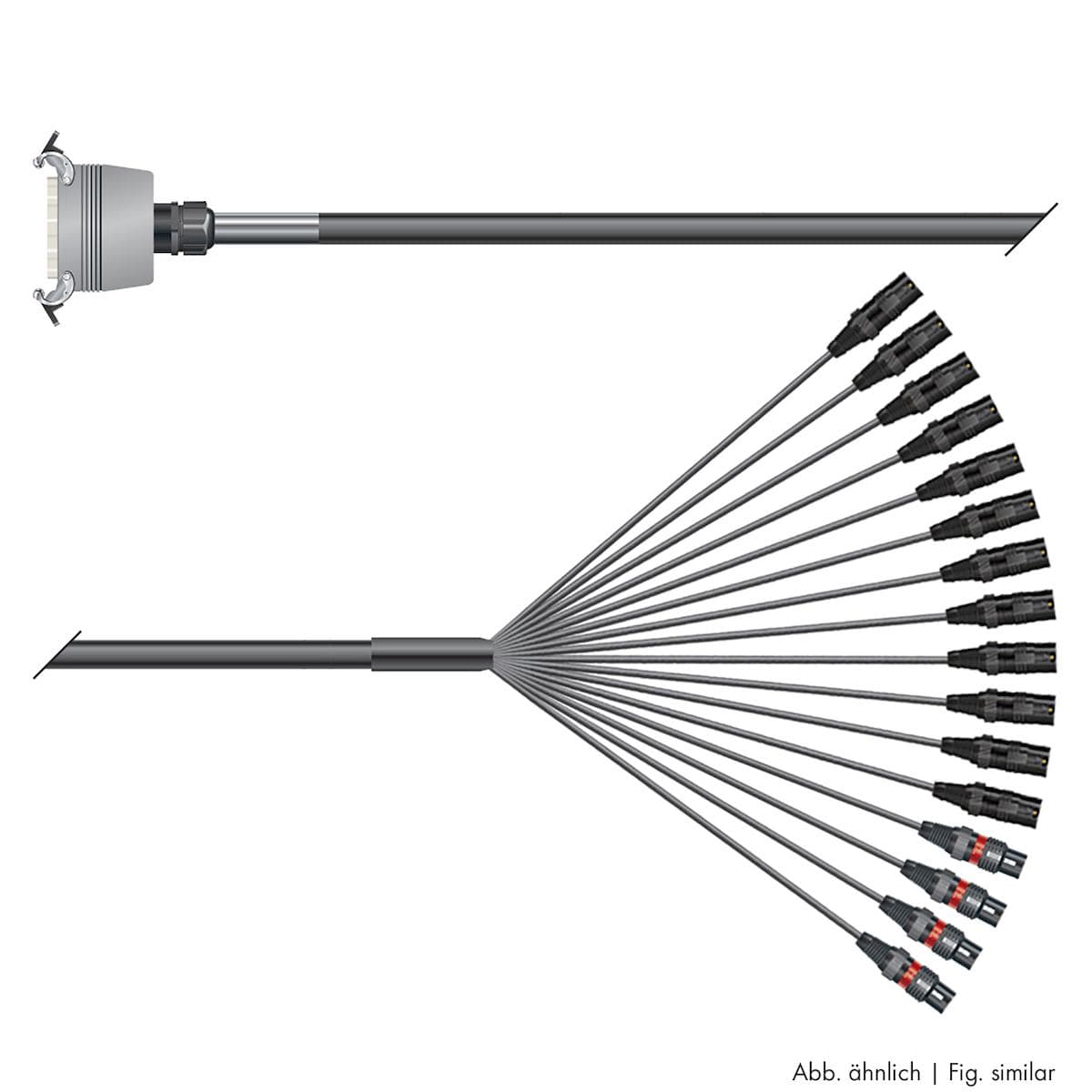 Multicore cable with rectangular MP-connector -> Splice | 12/04 | separate ground / QUANTUM | Multip