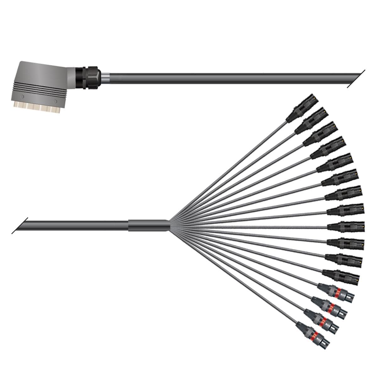 Multicore cable with rectangular MP-connector -> Splice | 12/04 | separate ground / QUANTUM | Multip