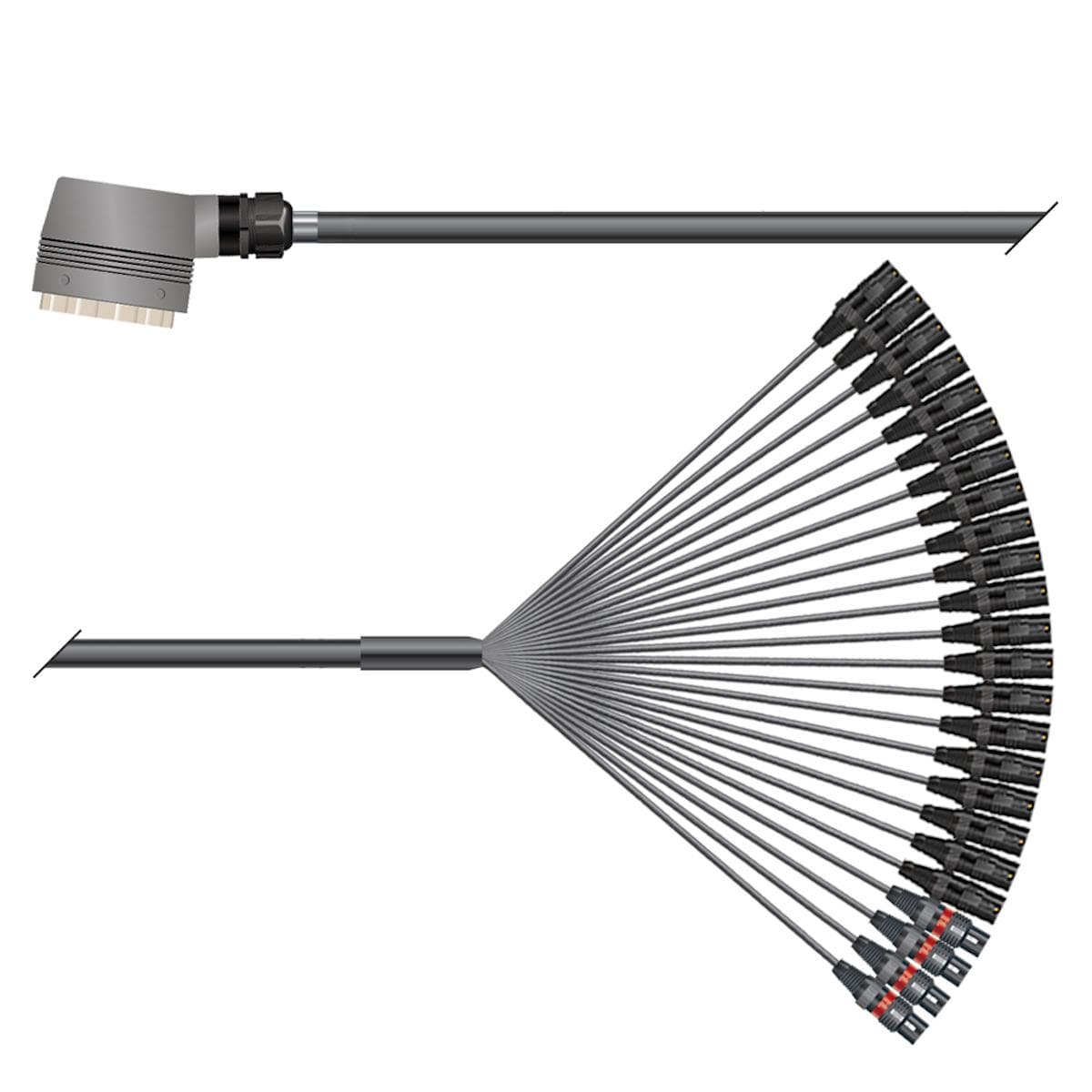 Multicore cable with rectangular MP-connector -> Splice | 20/04 | separate ground / QUANTUM | Multip