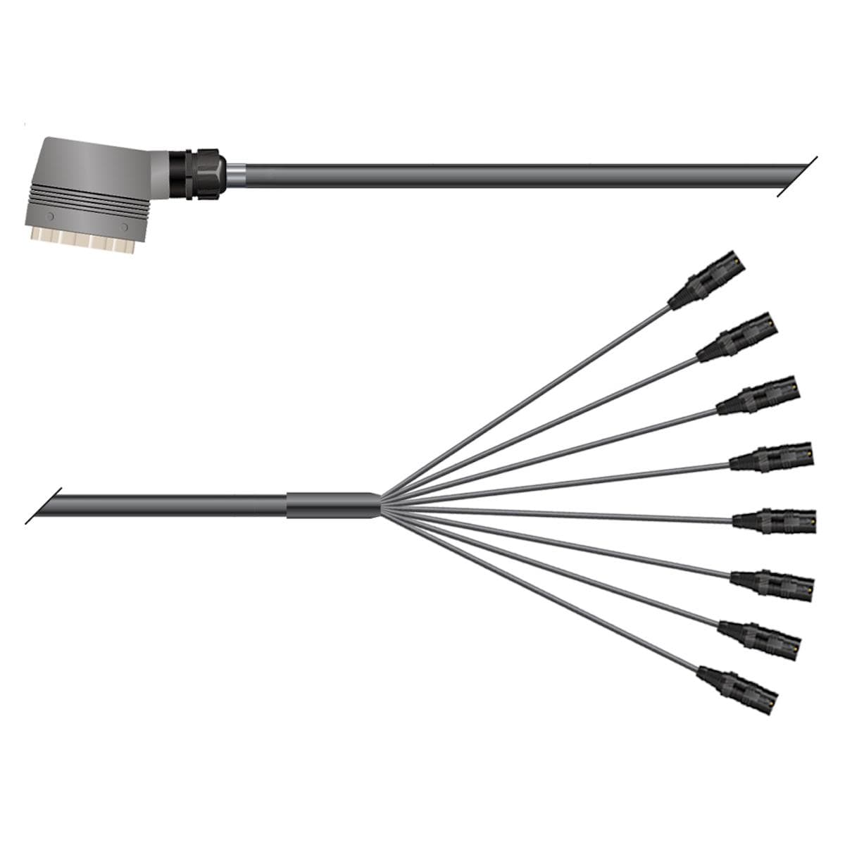 Multicore cable with rectangular MP-connector -> Splice | 08/00 | separate ground / QUANTUM | Multip