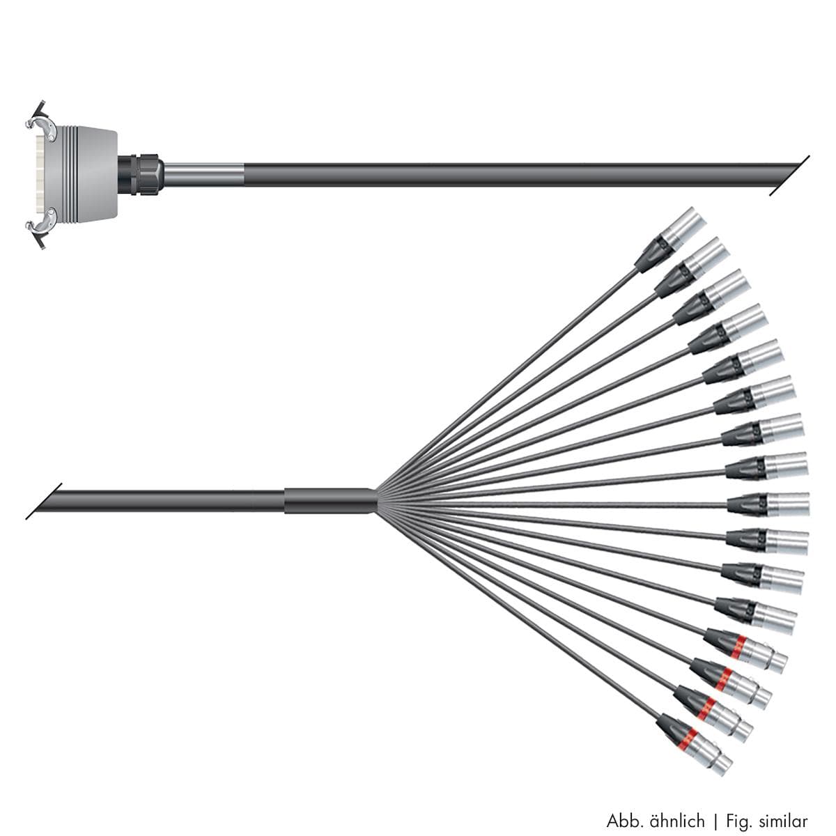 Multicore cable with rectangular MP-connector -> Splice | 12/04 | separate ground / QUANTUM | Multip