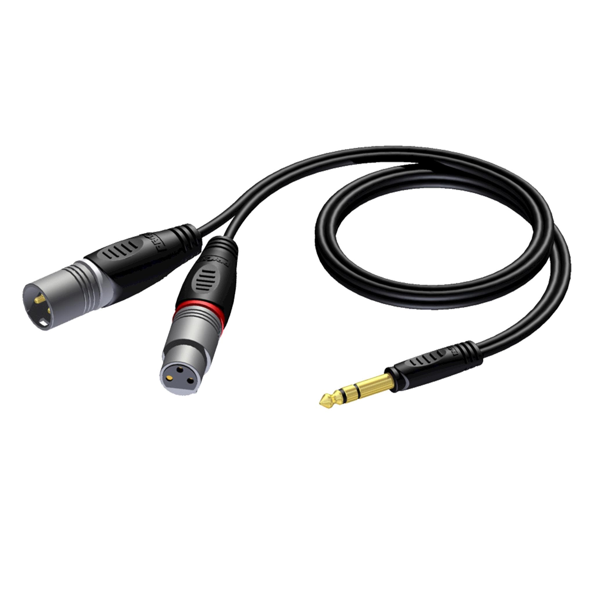 6.3 mm Jack male stereo - XLR male & XLR female 5 meter - hanger