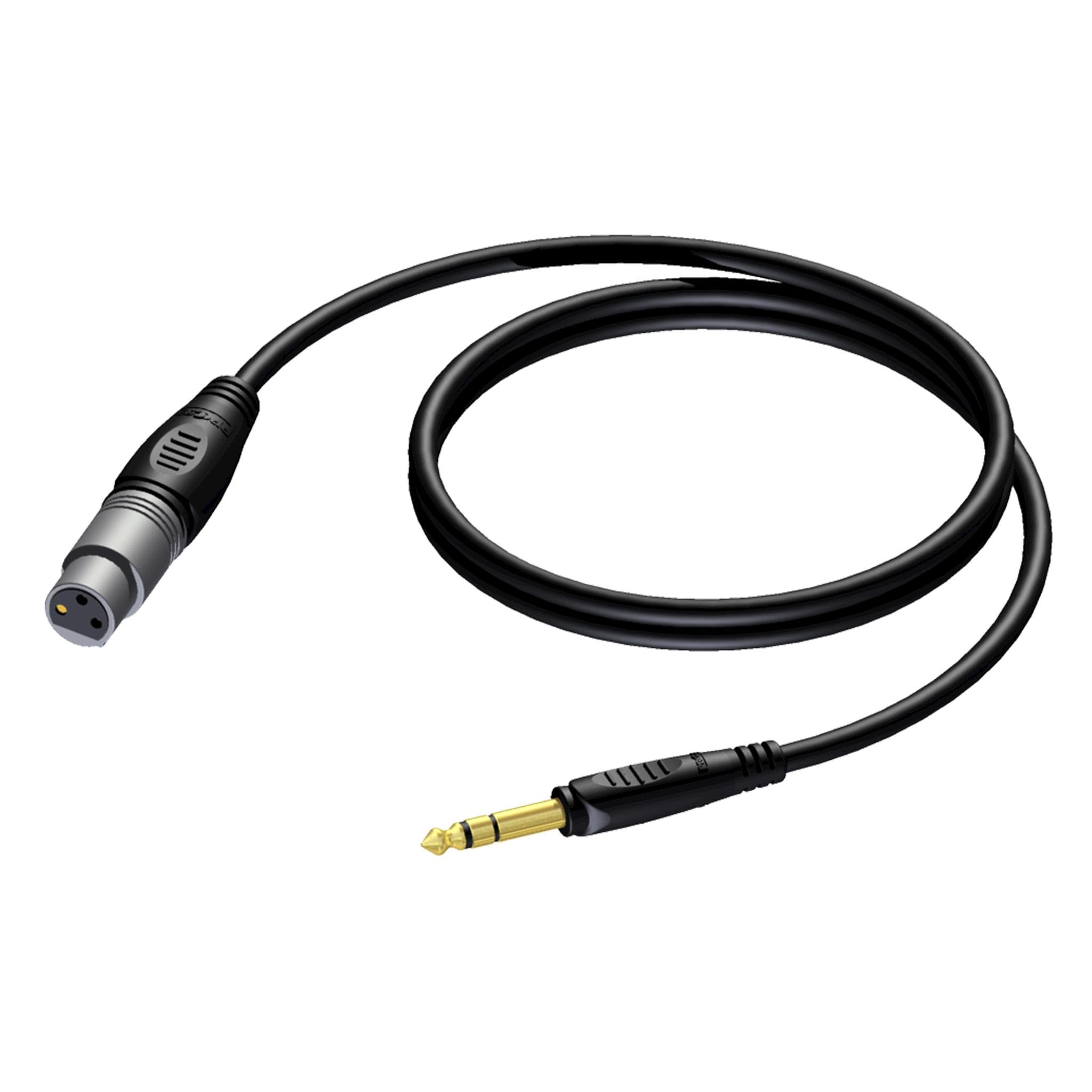 XLR female - 6.3 mm Jack male stereo 1.5 meter - hanger