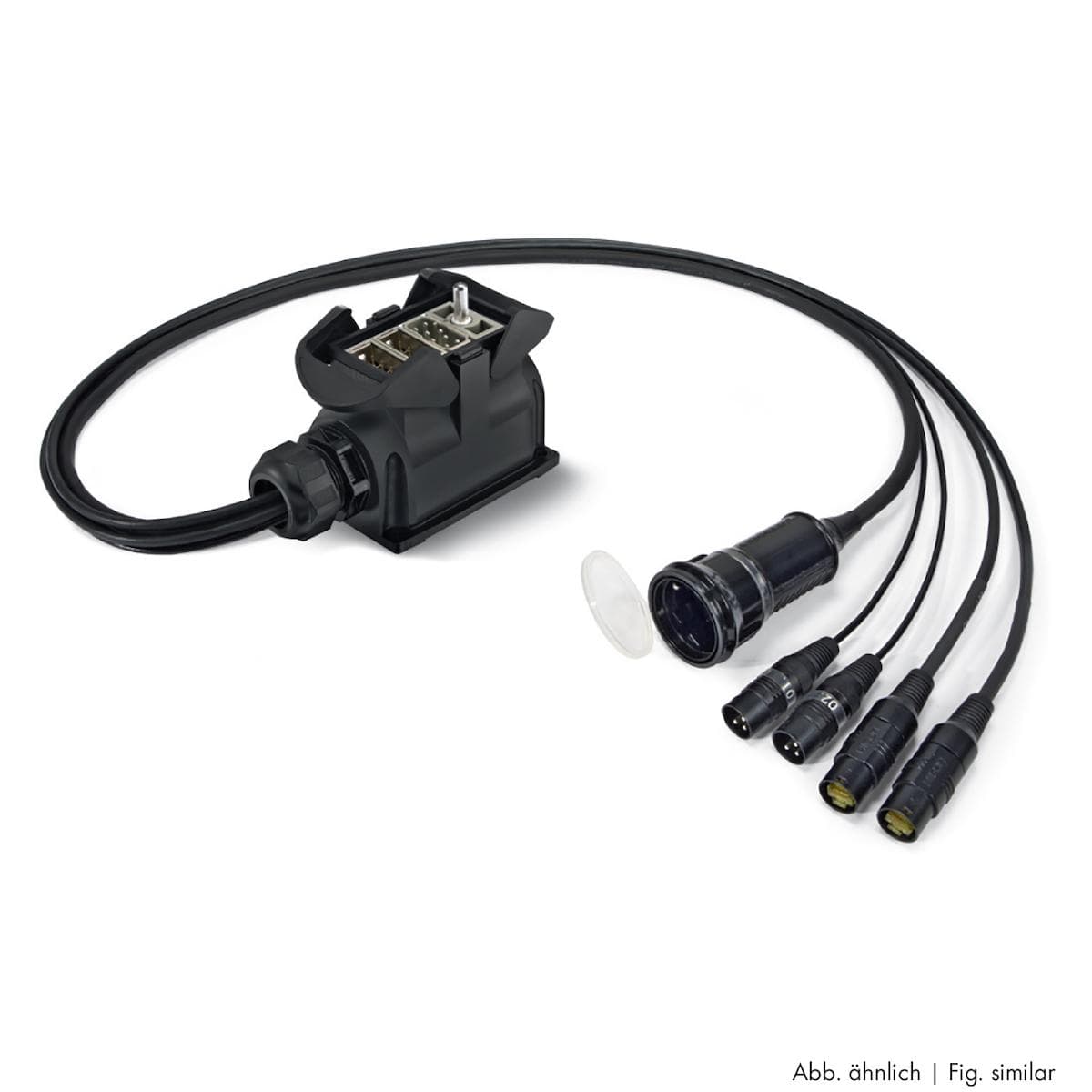 Sommer cable network / DMX & power system , Multipin male (HAN-ECO, mounted housing with clamp)/XLR