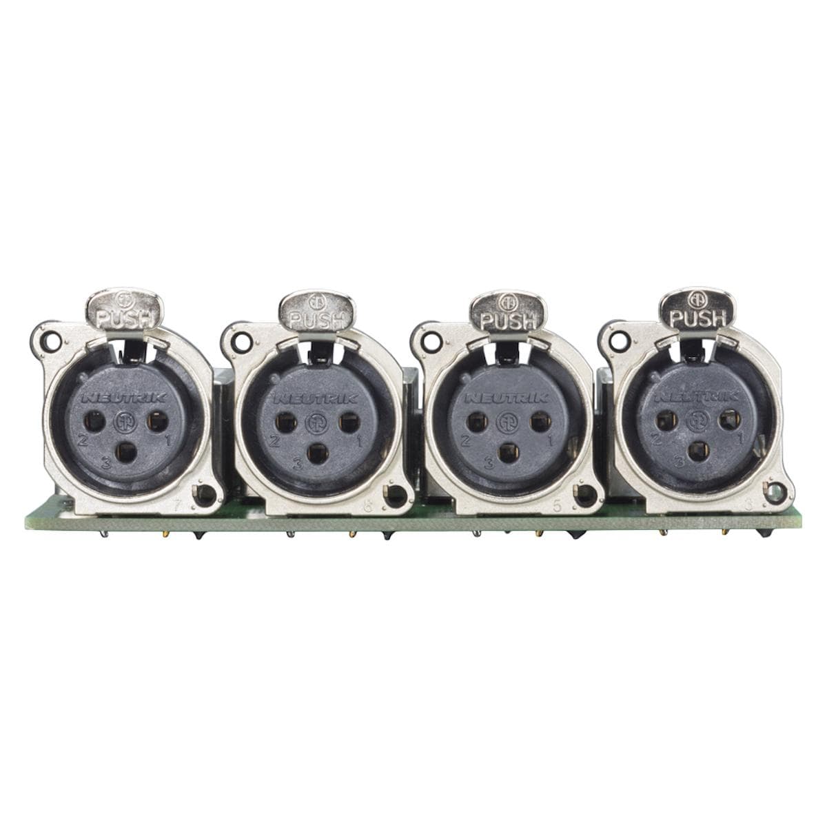 Splitter module 4 x XLR B-Series female, 3-pole , 1 HE, 3 BE, metal-, 2 x 14-pole blade terminal-, s