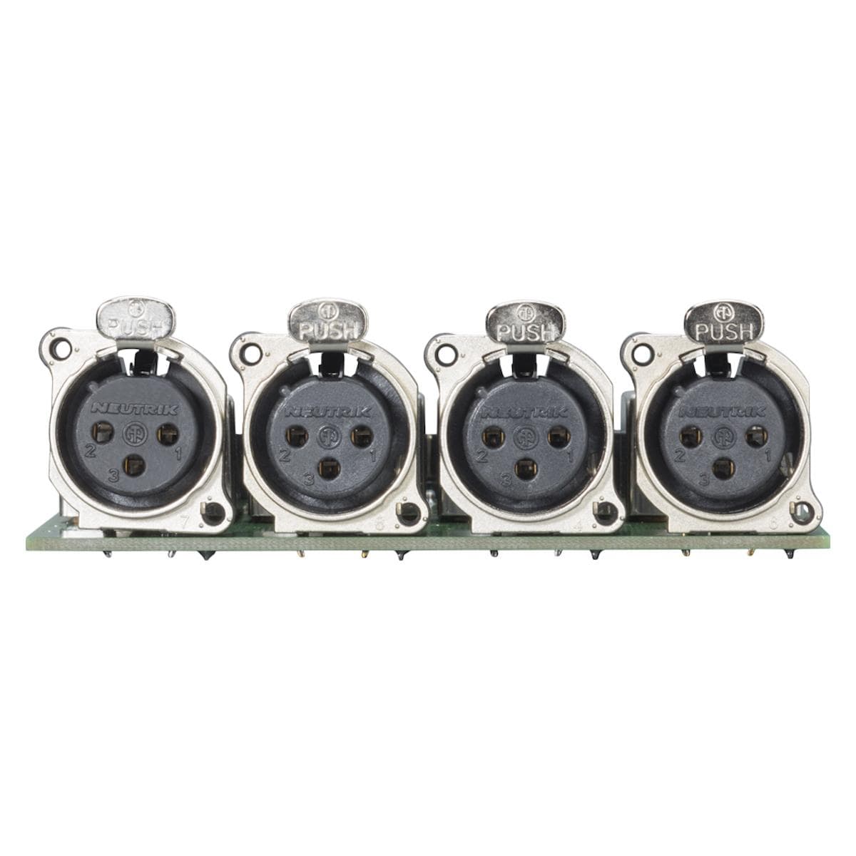 Splitter module 4 x XLR B-Series female, 3-pole , 1 HE, 3 BE, metal-, blade terminal 3 x 14 pole-, s
