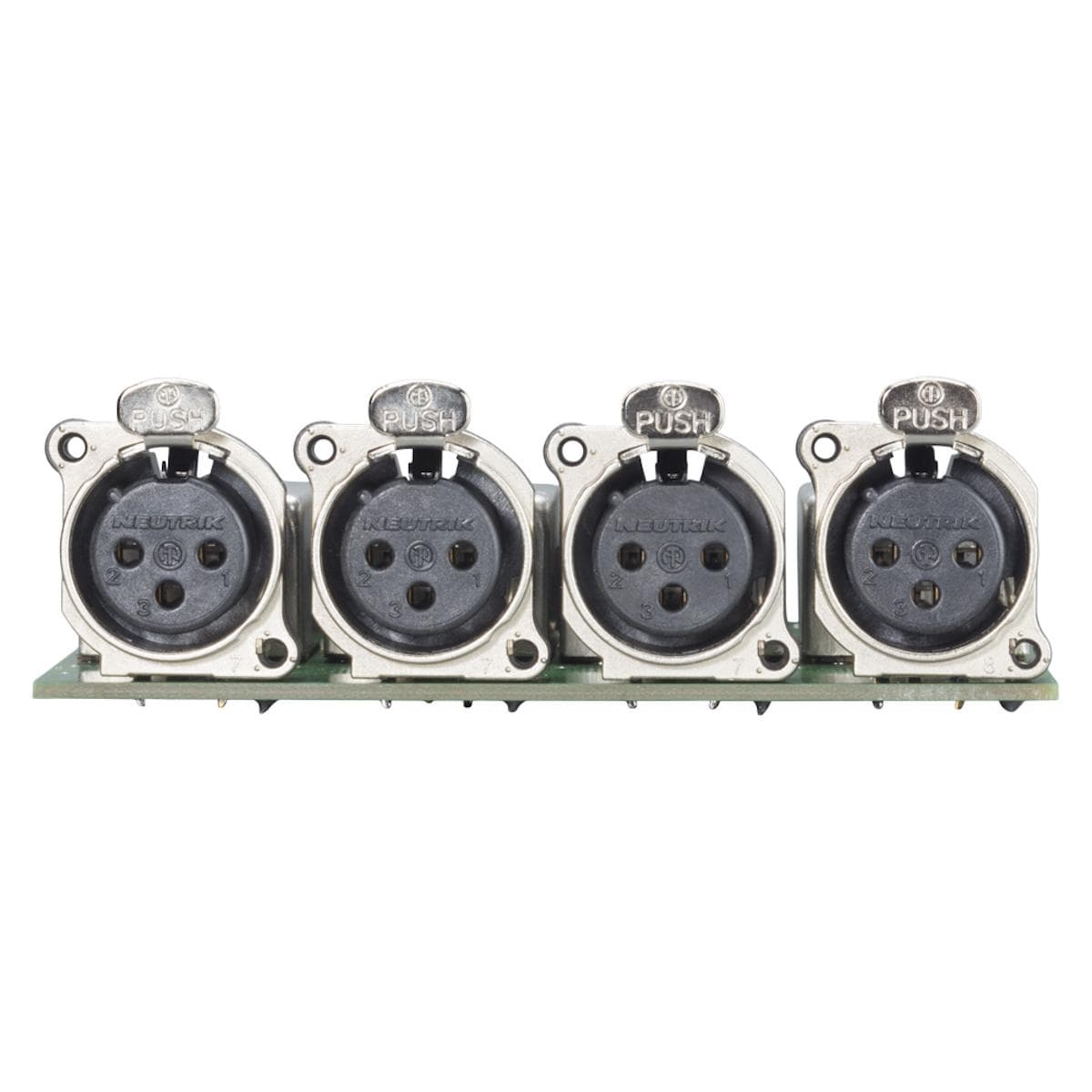 Splitter module 4 x XLR B-Series female, 3-pole , 1 HE, 3 BE, metal-, blade terminal 3 x 14 pole-, s