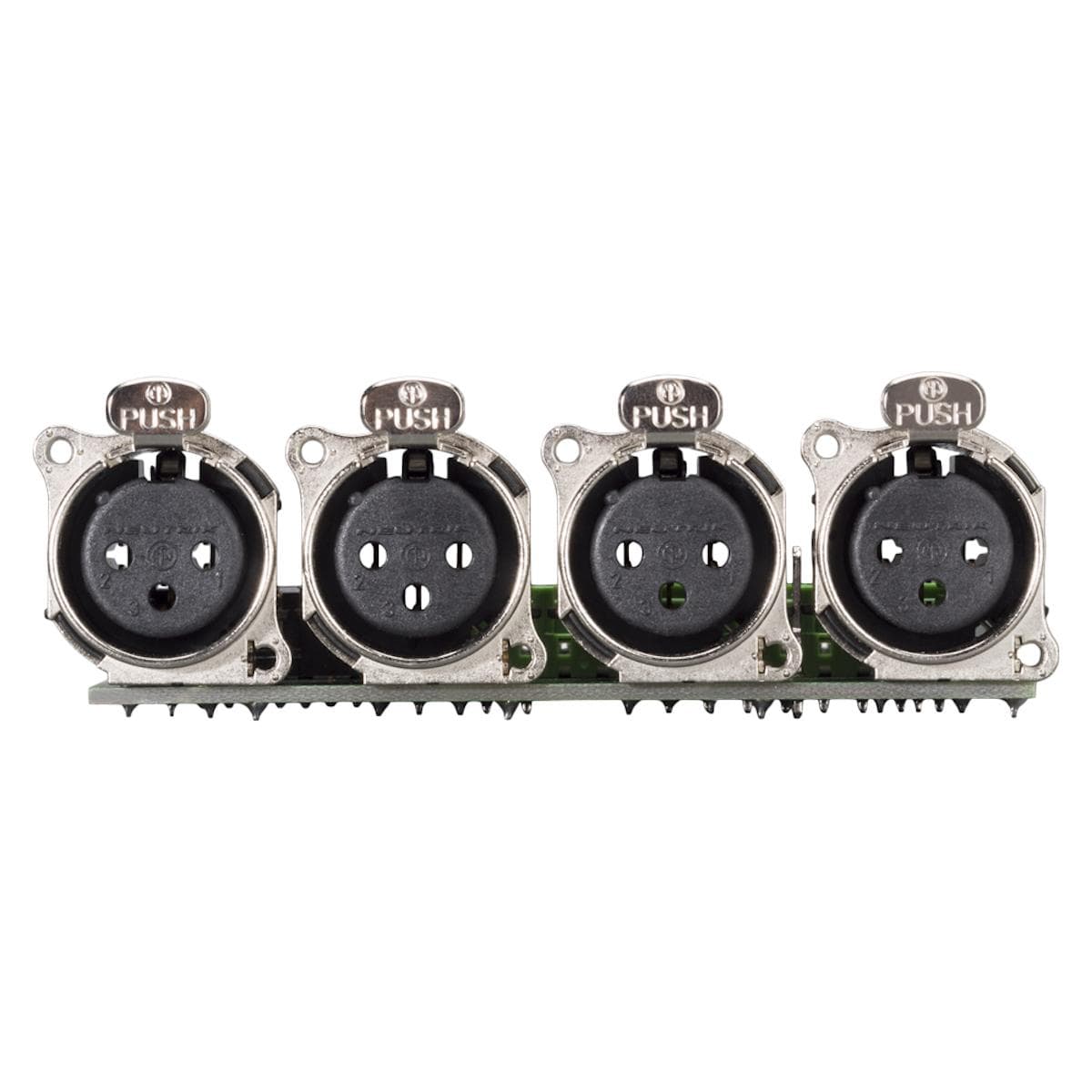 Connector Module 4 x XLR A-Series female, 3-pole , 1 HE, 3 BE, plastic-, 12 lift terminals, 14-pole