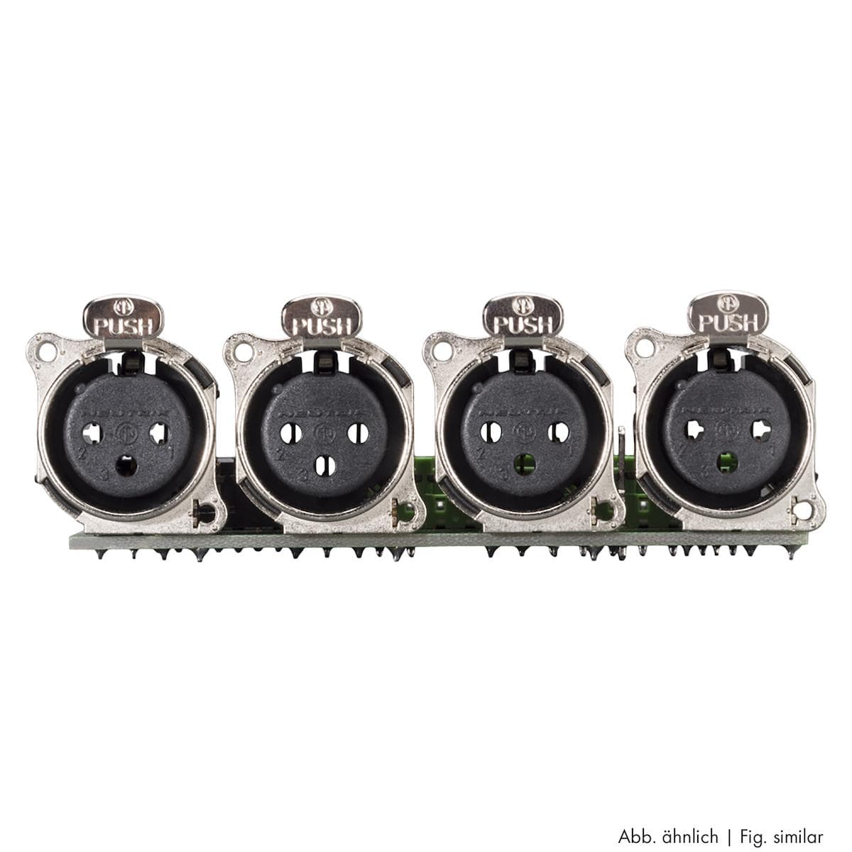 Connector Module 4 x XLR B-Series female, 3-pole , 1 HE, 3 BE, metal-, 12 lift terminals, 14-pole bl