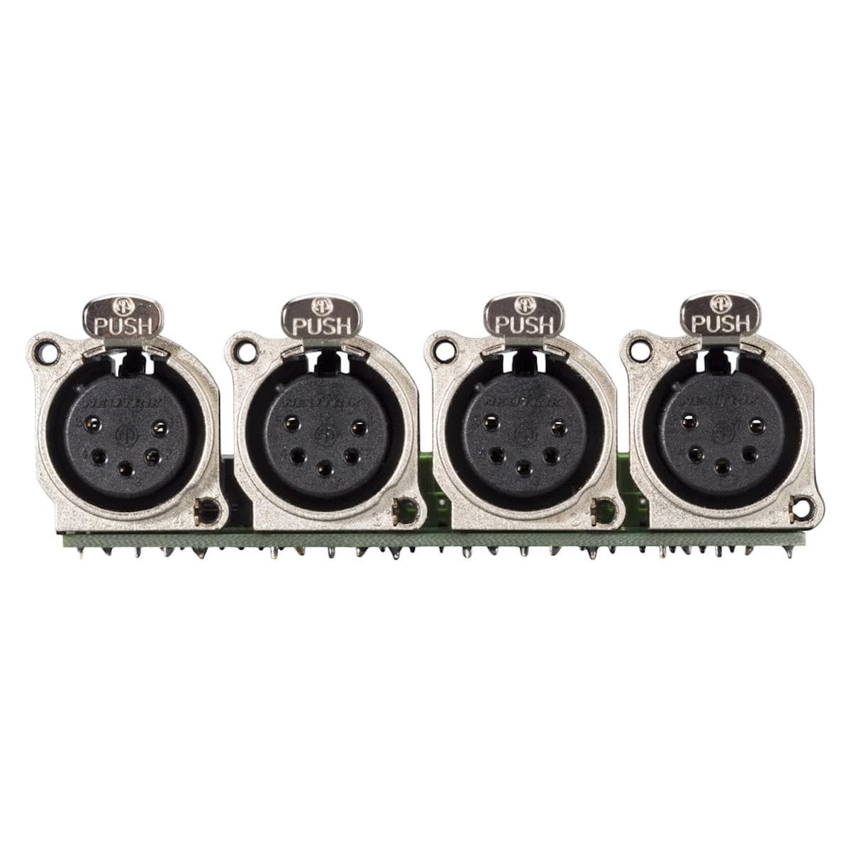 Connector Module 4 x XLR B-Series female, 5-pol , 1 HE, 3 BE, metal-, 20 lift terminals + 14-pole bl