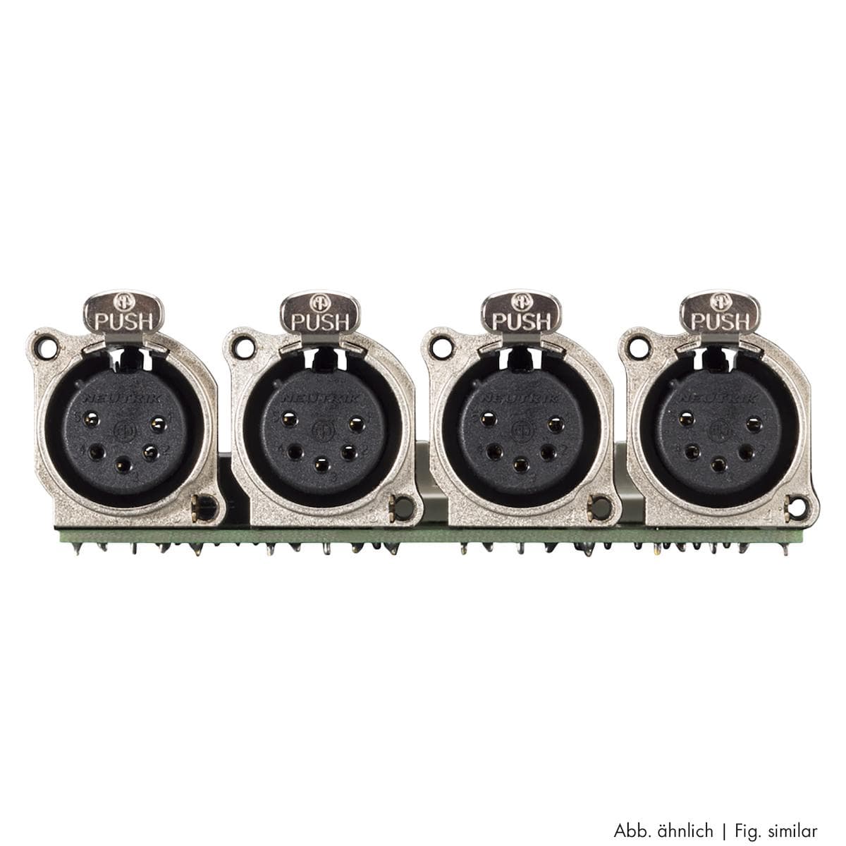 Connector Module 4 x XLR B-Series female, 5-pol , 1 HE, 3 BE, metal-, LSA-clip 12x-, silver plated c