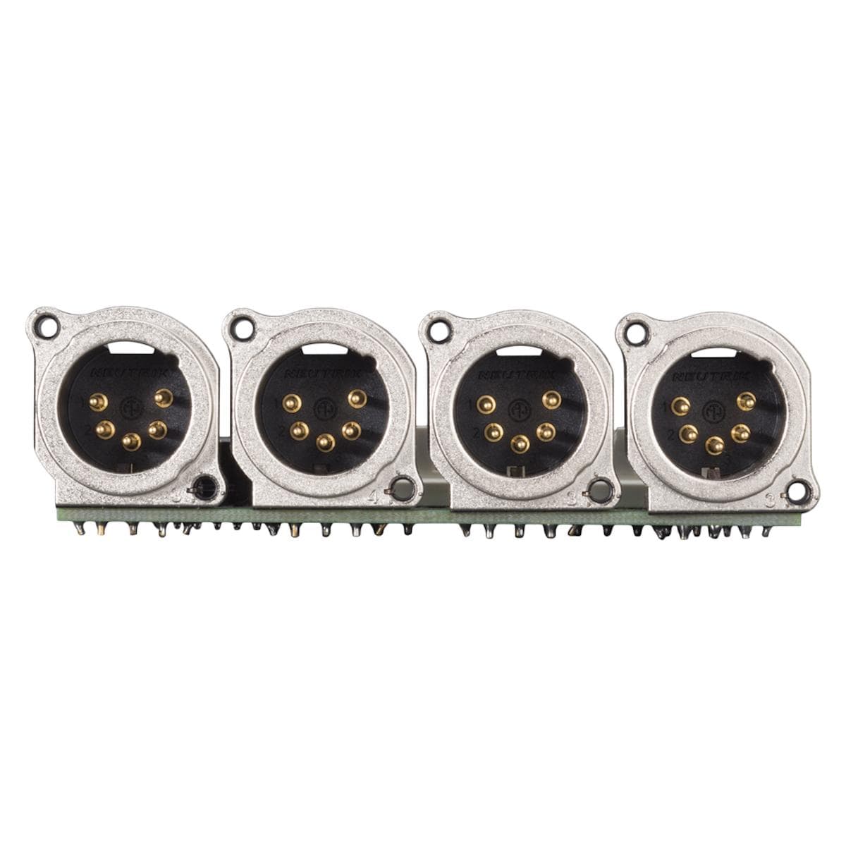 Connector Module 4 x XLR B-Series, 5-pol , 1 HE, 3 BE, metal-, LSA-clip 12x-, silver plated contact(