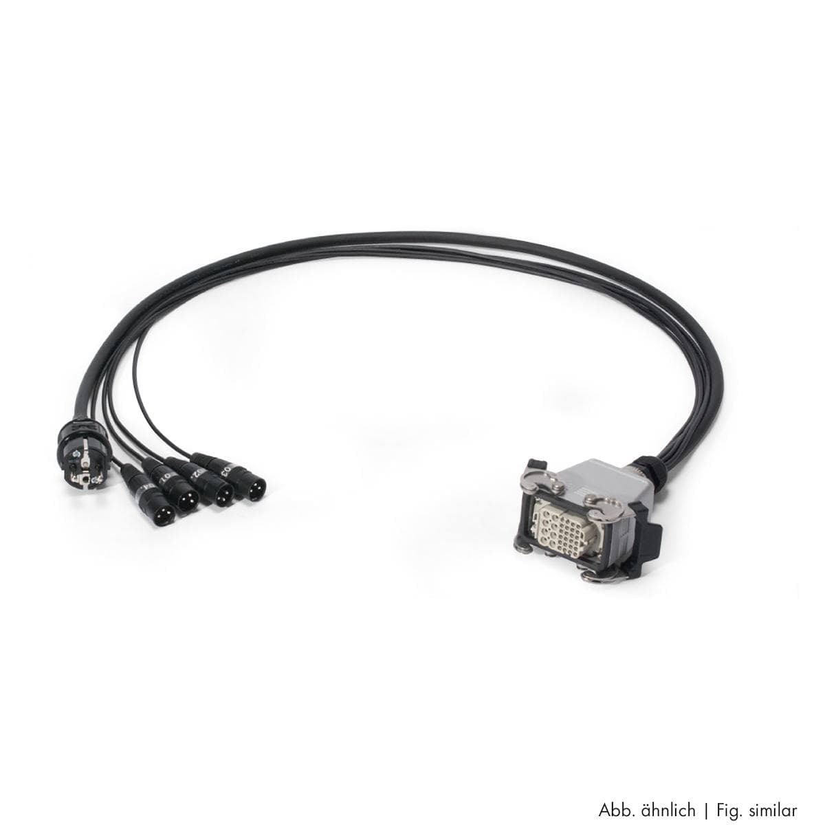 Multicore cable AES / EBU, DMX & Power | 08/00 | 8 x XLR 5-pole male NEUTRIK + Schuko connector male