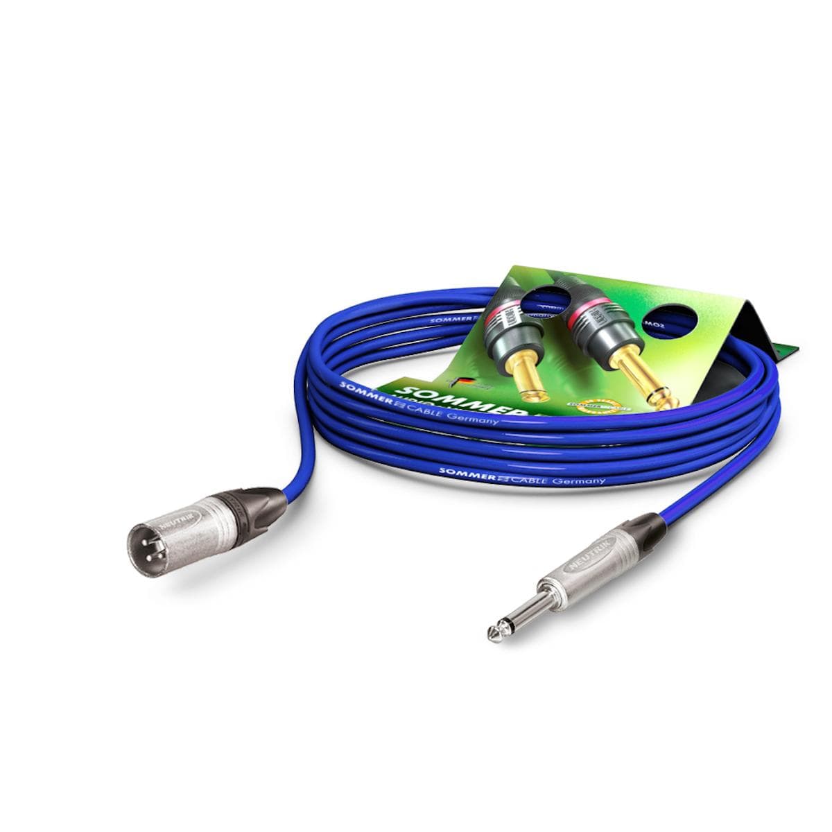 Microphone Cable Stage 22 Highflex, 2 x 0,22 mm² | XLR / jack, NEUTRIK | 5,00m | blue