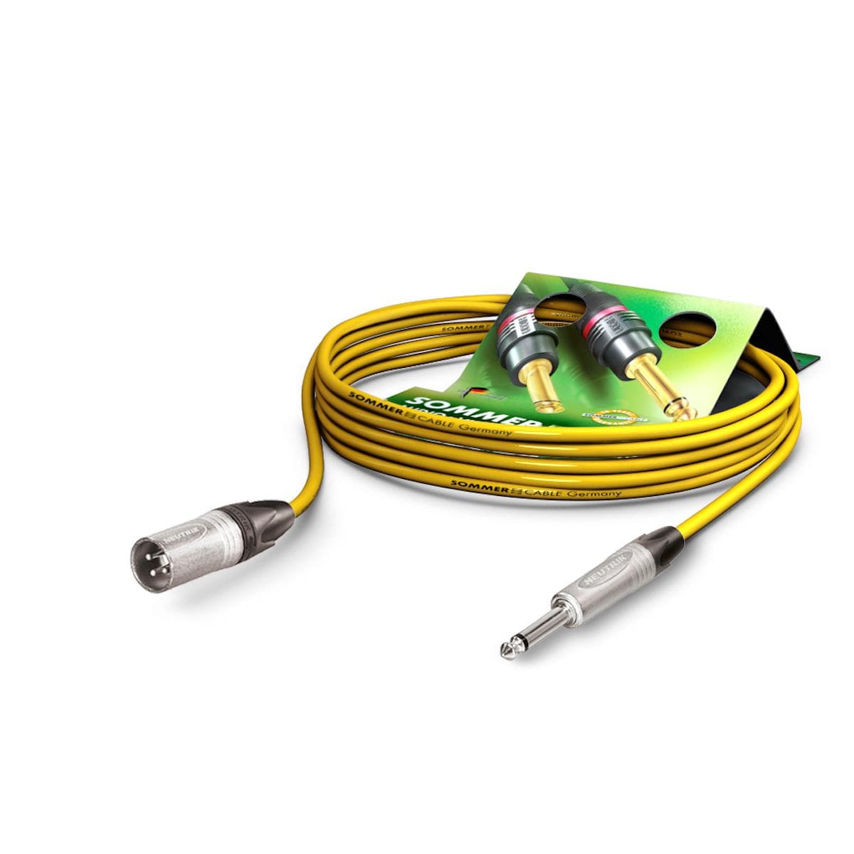 Microphone Cable Stage 22 Highflex, 2 x 0,22 mm² | XLR / jack, NEUTRIK | 5,00m | yellow