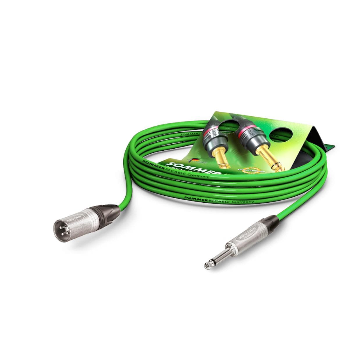 Microphone Cable Stage 22 Highflex, 2 x 0,22 mm² | XLR / jack, NEUTRIK | 5,00m | green