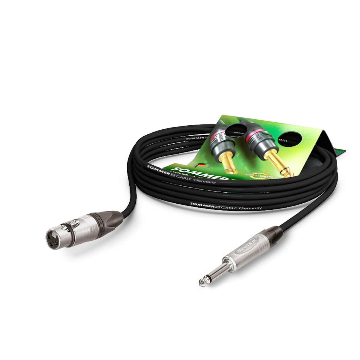 Microphone Cable Stage 22 Highflex, 2 x 0,22 mm² | XLR / jack, NEUTRIK | 20,00m | black