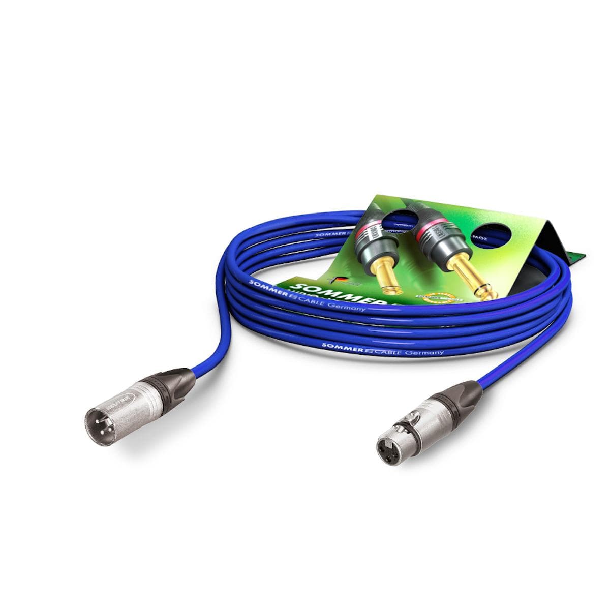 Microphone Cable Stage 22 Highflex, 2 x 0,22 mm² | XLR / XLR, NEUTRIK | 20,00m | blue