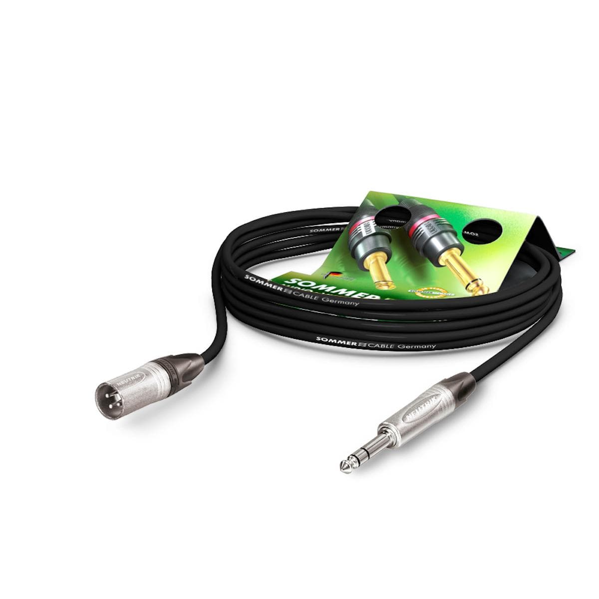 Microphone Cable Stage 22 Highflex, 2 x 0,22 mm² | XLR / jack, NEUTRIK | 20,00m | black