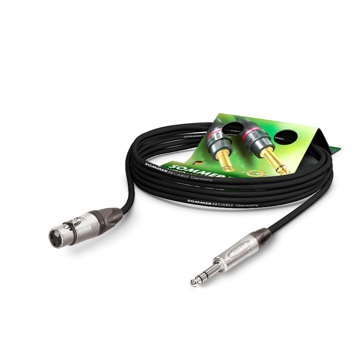 Microphone Cable Stage 22 Highflex, 2 x 0,22 mm² | XLR / jack, NEUTRIK | 20,00m | black