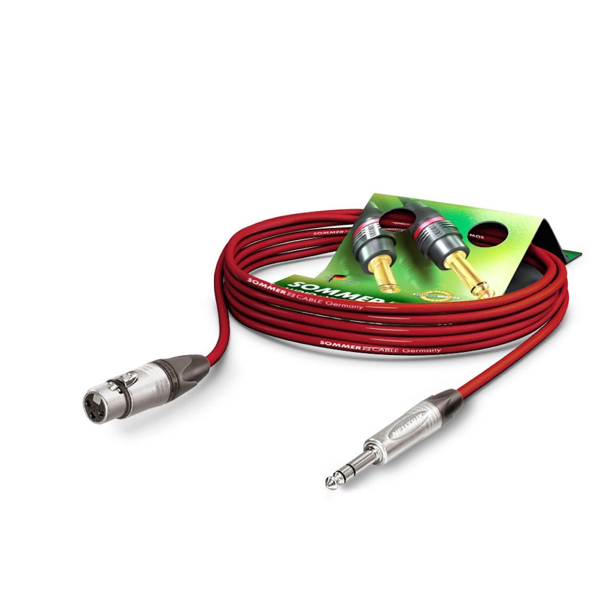 Microphone Cable Stage 22 Highflex, 2 x 0,22 mm² | XLR / jack, NEUTRIK | 0,50m | red