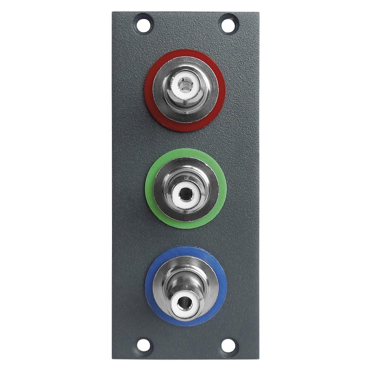 Connector Module 3 x RCA female patch YUV, 2 HE, 1 BE for SYS-series, colour: anthracite, RAL 7016