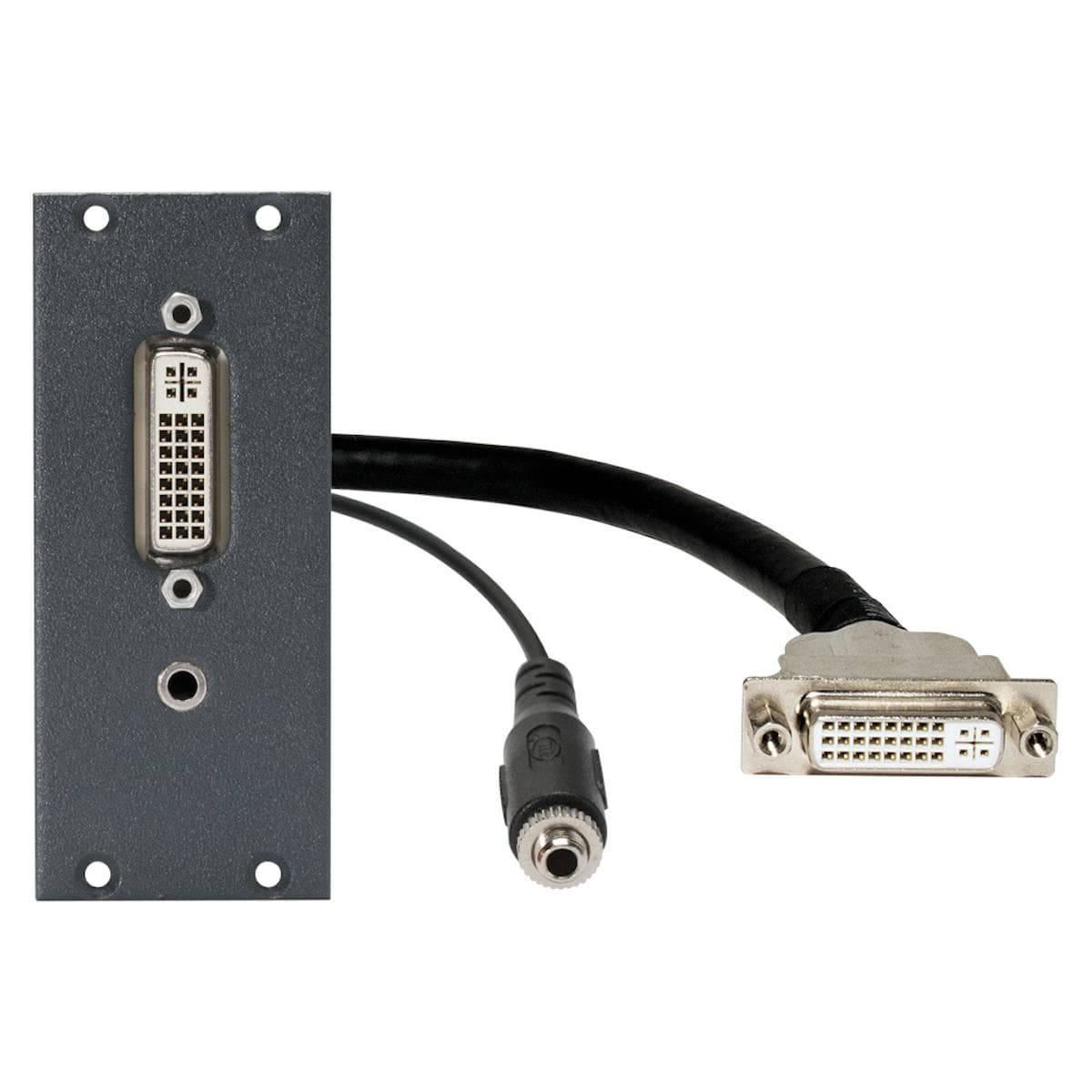 Connector Module DVI24+5 + 3,5 mm stereo jack fem. -> 0,15m cable DVI + 3,5 mm stereo jack fem., 2 H