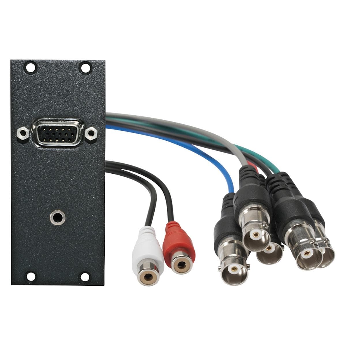 Connector Module VGA + 3,5 mm stereo jack fem. -> 0,2m cable 5xBNC + 2x RCA fem., 2 HE, 1 BE for SYS
