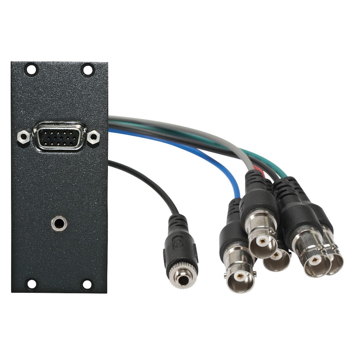 Connector Module VGA + 3,5 mm stereo jack fem. -> 0,2m cabel 5xBNC + 3,5 mm stereo jack fem., 2 HE,