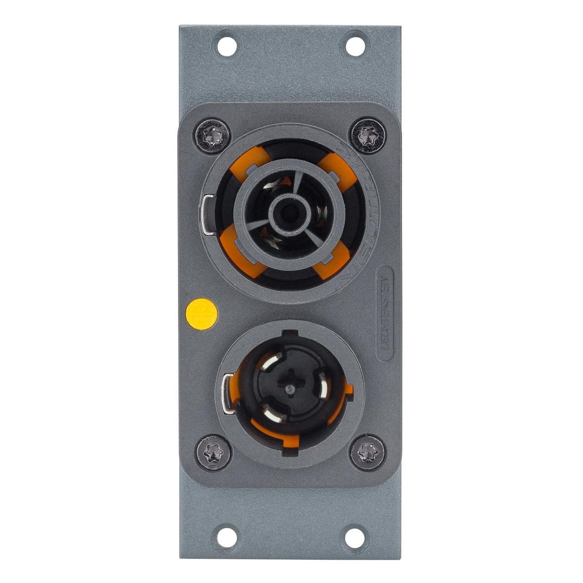 Connector Module Powercon T1 DUPLEX (NAC3PX), 2 HE, 1 BE for SYS-series, colour: anthracite, RAL 701