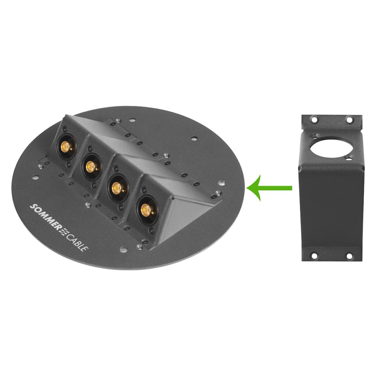 front panel D-Series cutout - angled, 2 HE, 1 BE for SYS-series, Galvanized sheet steel, colour: ant