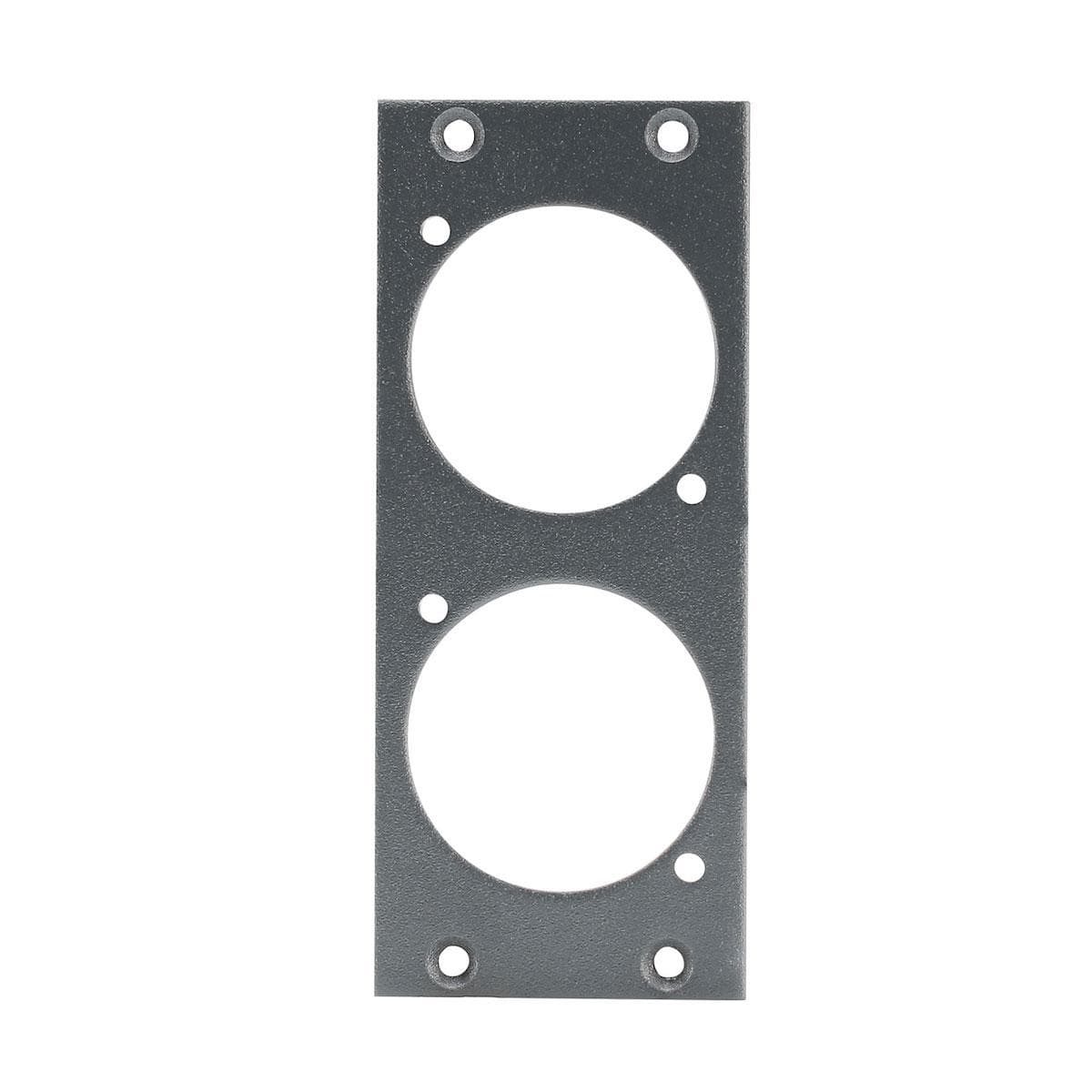 front panel 2 x NAC3FPX, 2 HE, 1 BE for Suitable for 2 x NEUTRIK NAC3FPX PowerCON TRUE1, 2.5 mm galv