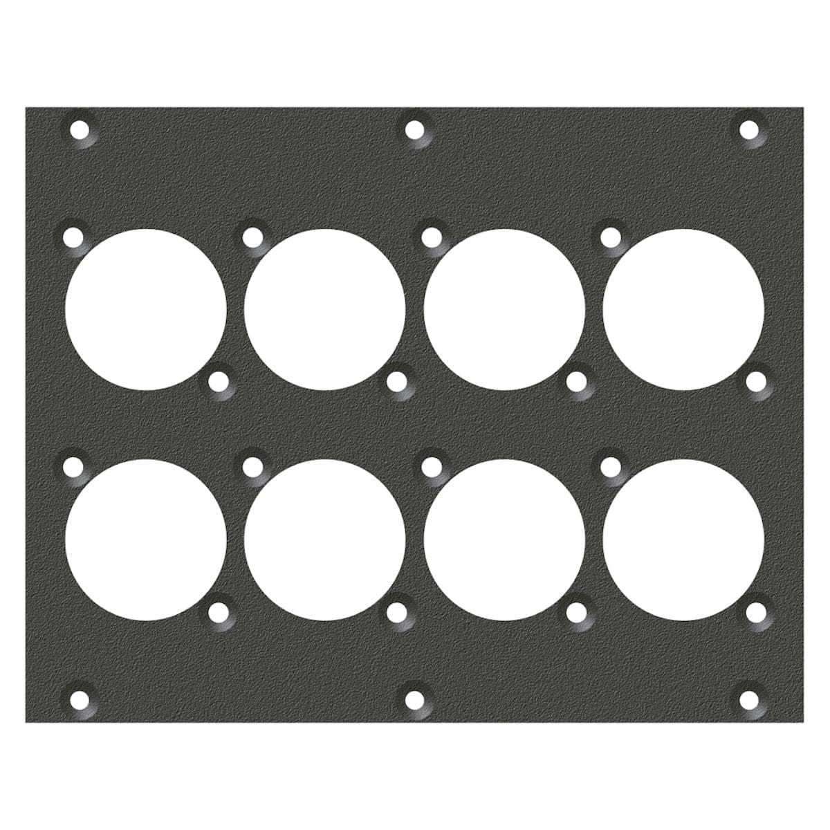 front panel 8 x A / B-Hole, 2 HE, 3 BE for SYS-series, Galvanized sheet steel, colour: anthracite, R