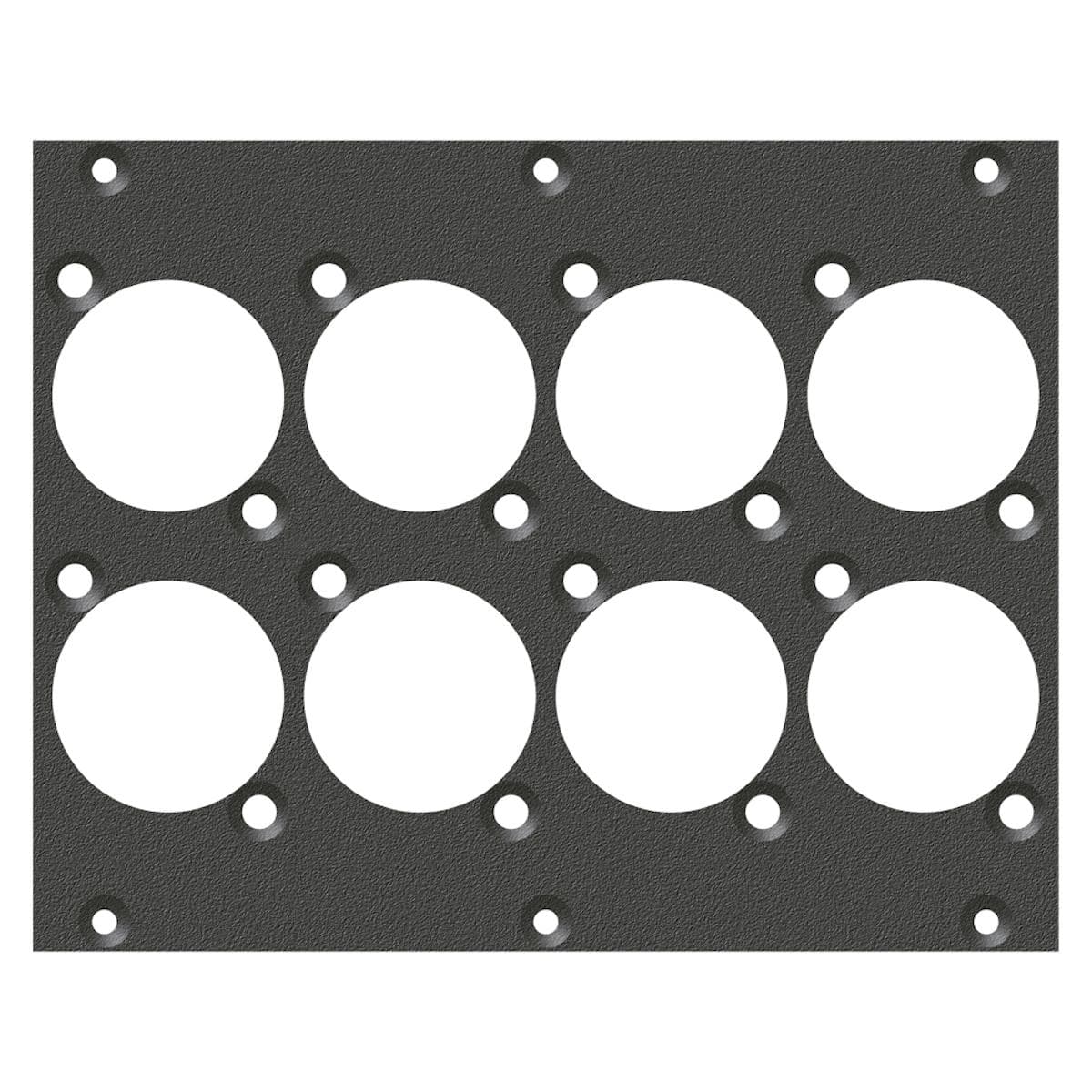 front panel 8 x D-Series cutout, 2 HE, 3 BE for SYS-series, Galvanized sheet steel, colour: anthraci