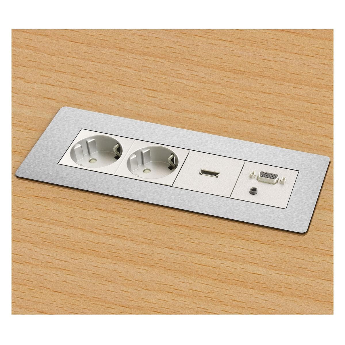 SYSWALL Table mounting frame Desk mounting frame for 4 modules, RAL 9006; depth: 90 mm, colour: silv