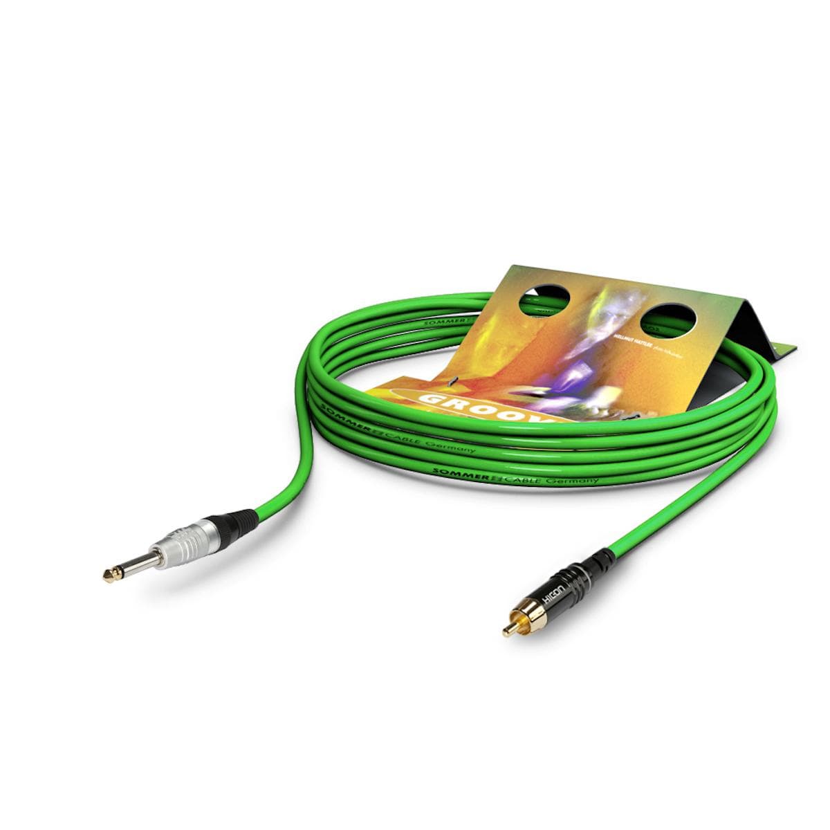 Instrument cable Tricone® MKII, 1 x 0,22 mm² | RCA / Jack, HICON | 5,00m | green