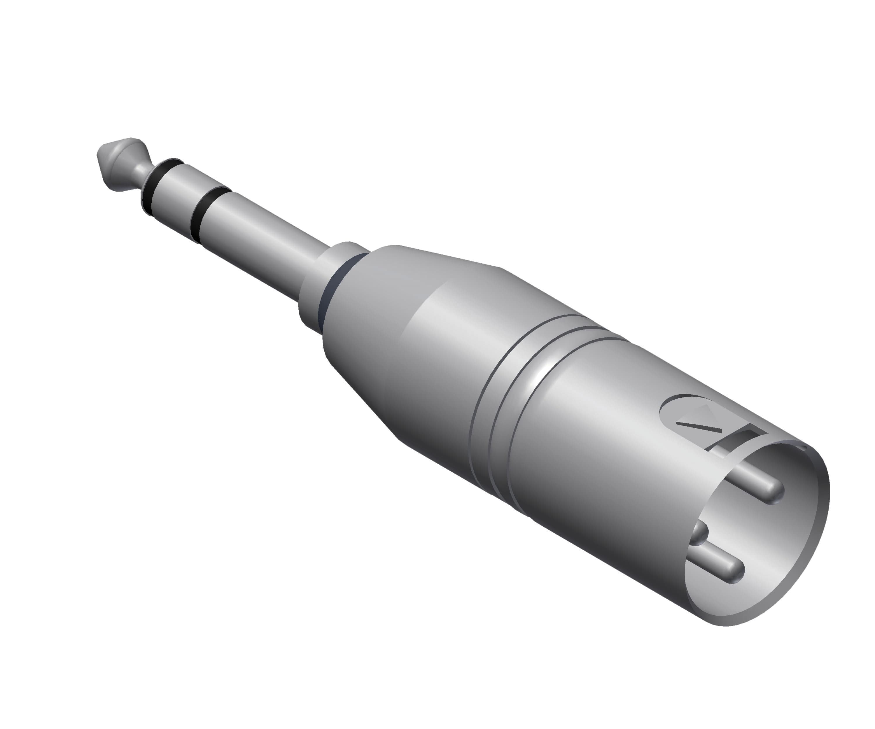 Adapter - XLR male - 6.3 mm Jack male stereo Adapter 25 pcs box