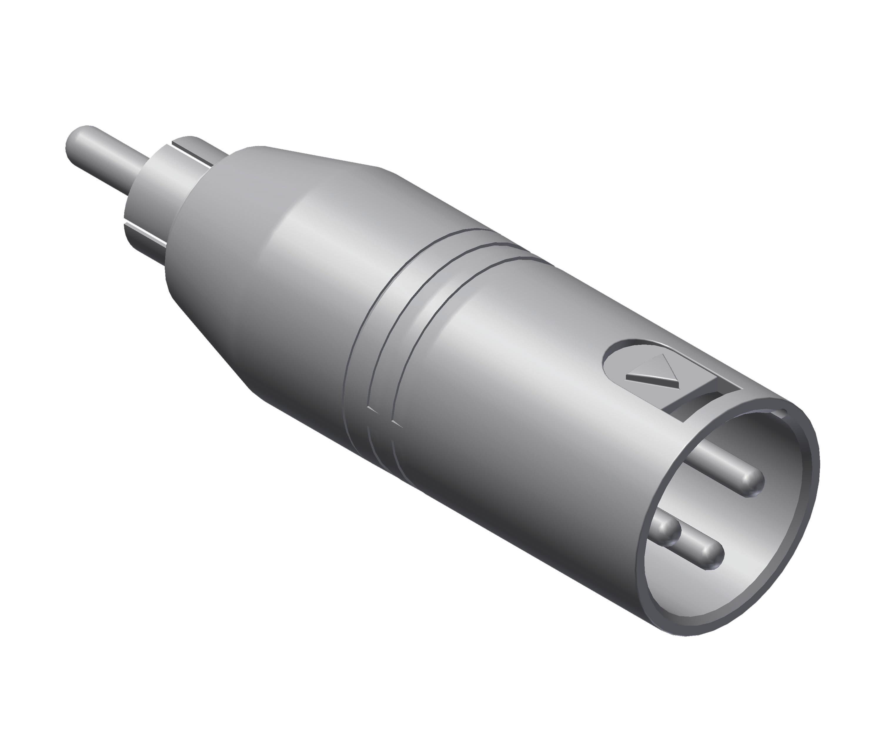 Adapter - XLR male - RCA/Cinch male Adapter 25 pcs box