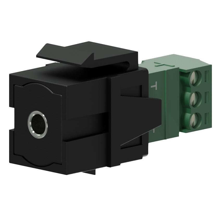 Keystone adapter - 3.5 mm Jack female - 3-p terminal block Black