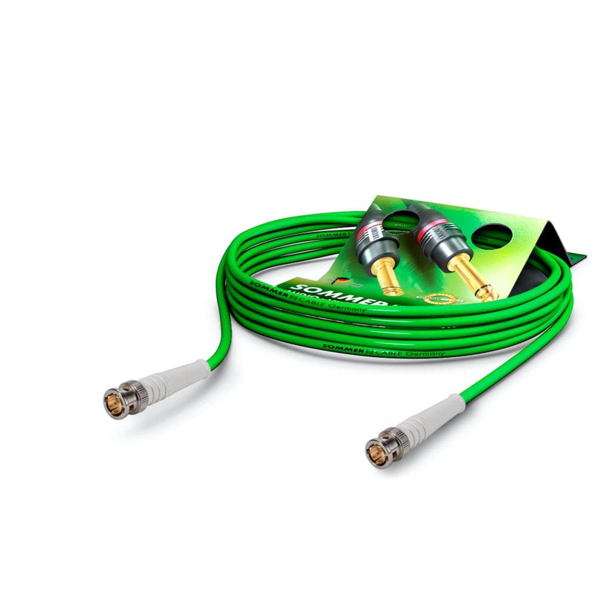 Video-patch cable hd-sdi (hdtv) SC-Vector 0.8/3.7, 1 x 0,80 mm² | BNC / BNC, HICON | 5,00m | green |