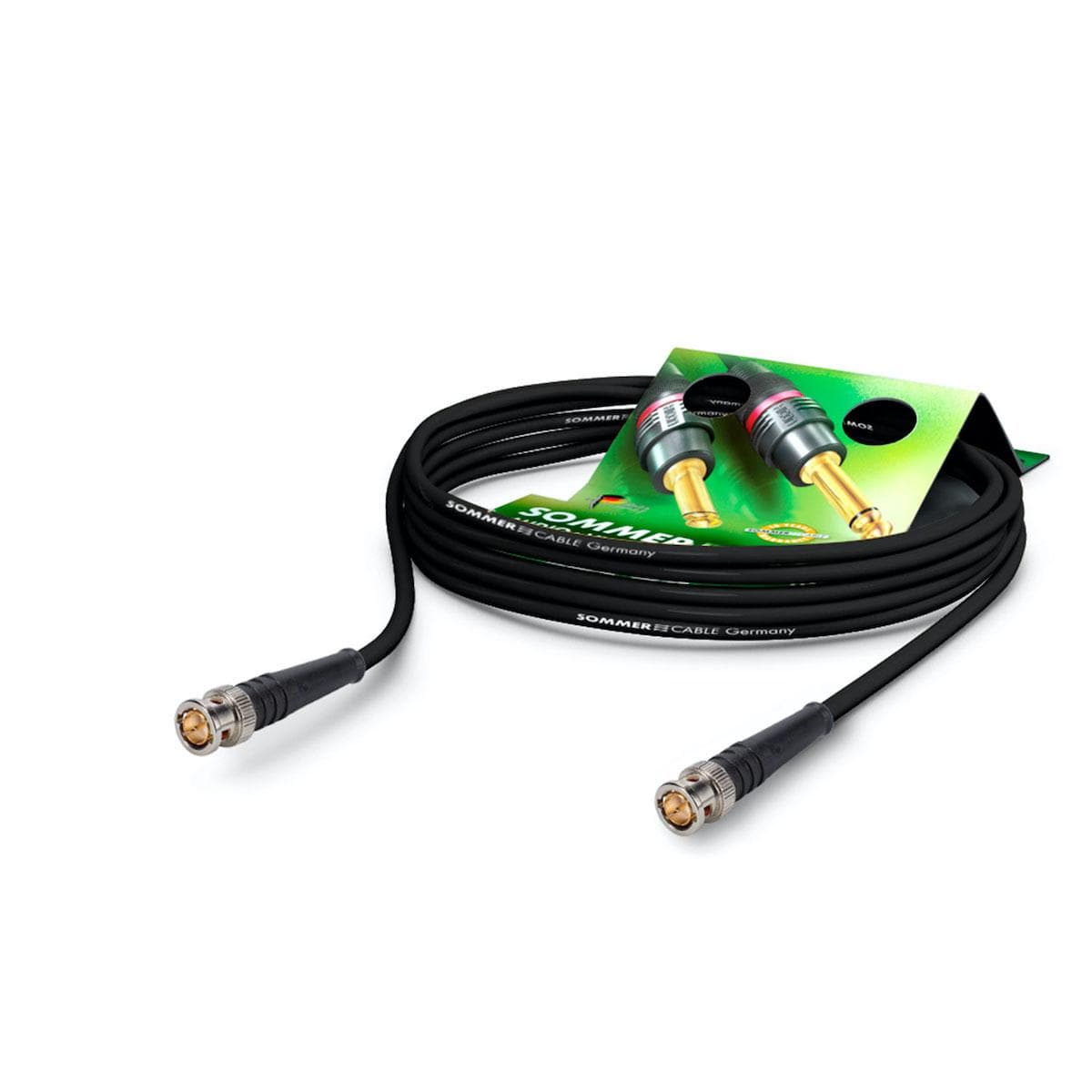 Video-patch cable hd-sdi (hdtv) SC-Vector 0.8/3.7, 1 x 0,80 mm² | BNC / BNC, HICON | 5,00m | black |