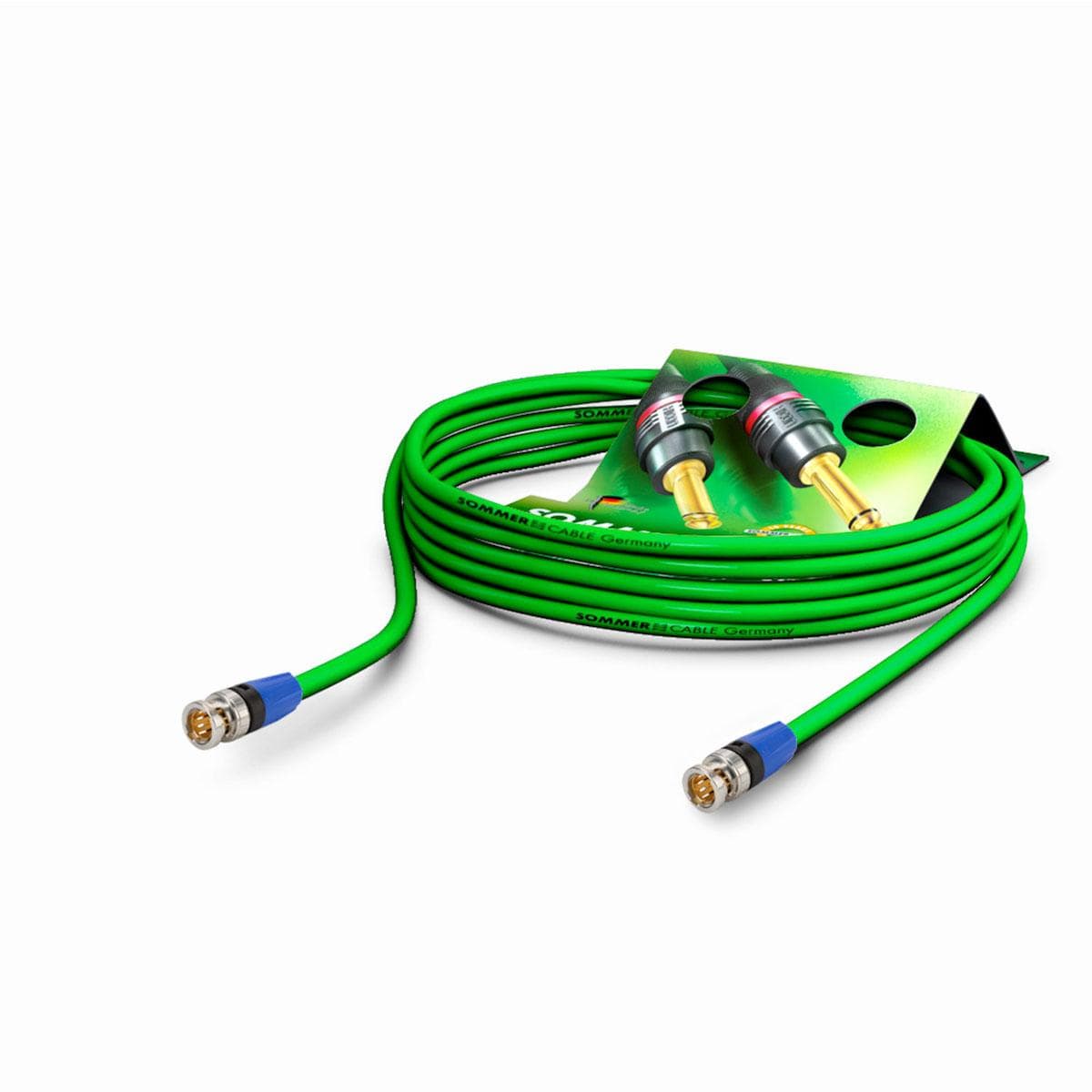 Video-patch cable hd-sdi (hdtv) SC-Vector 0.8/3.7, 1 x 0,80 mm² | BNC / BNC, NEUTRIK | 10,00m | gree