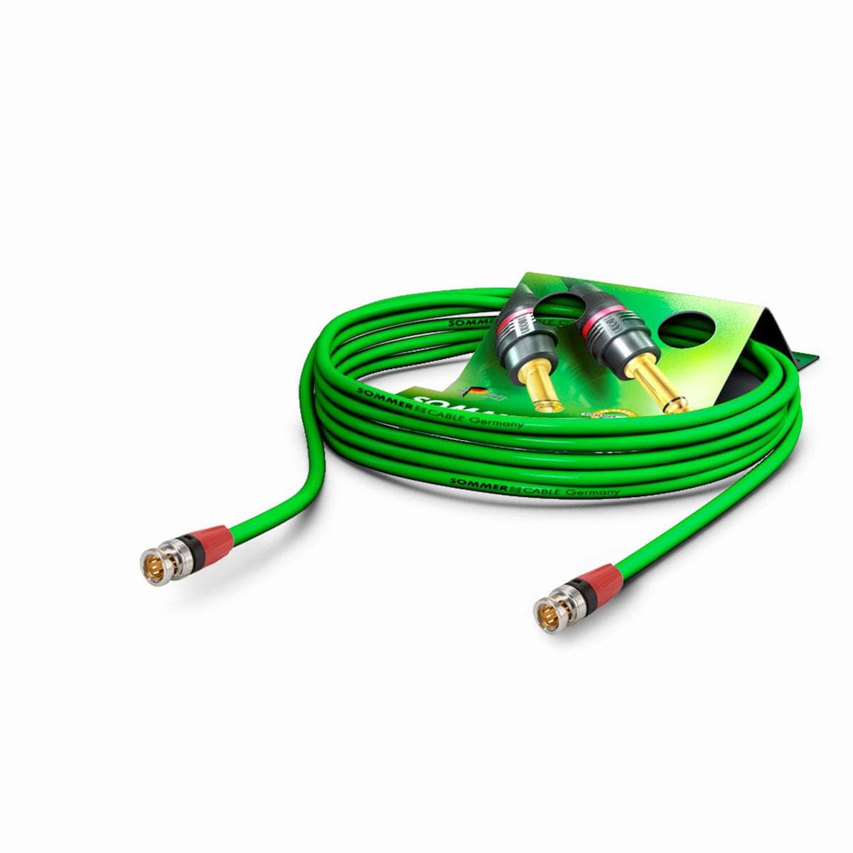 Video-patch cable hd-sdi (hdtv) SC-Vector 0.8/3.7, 1 x 0,80 mm² | BNC / BNC, NEUTRIK | 10,00m | gree