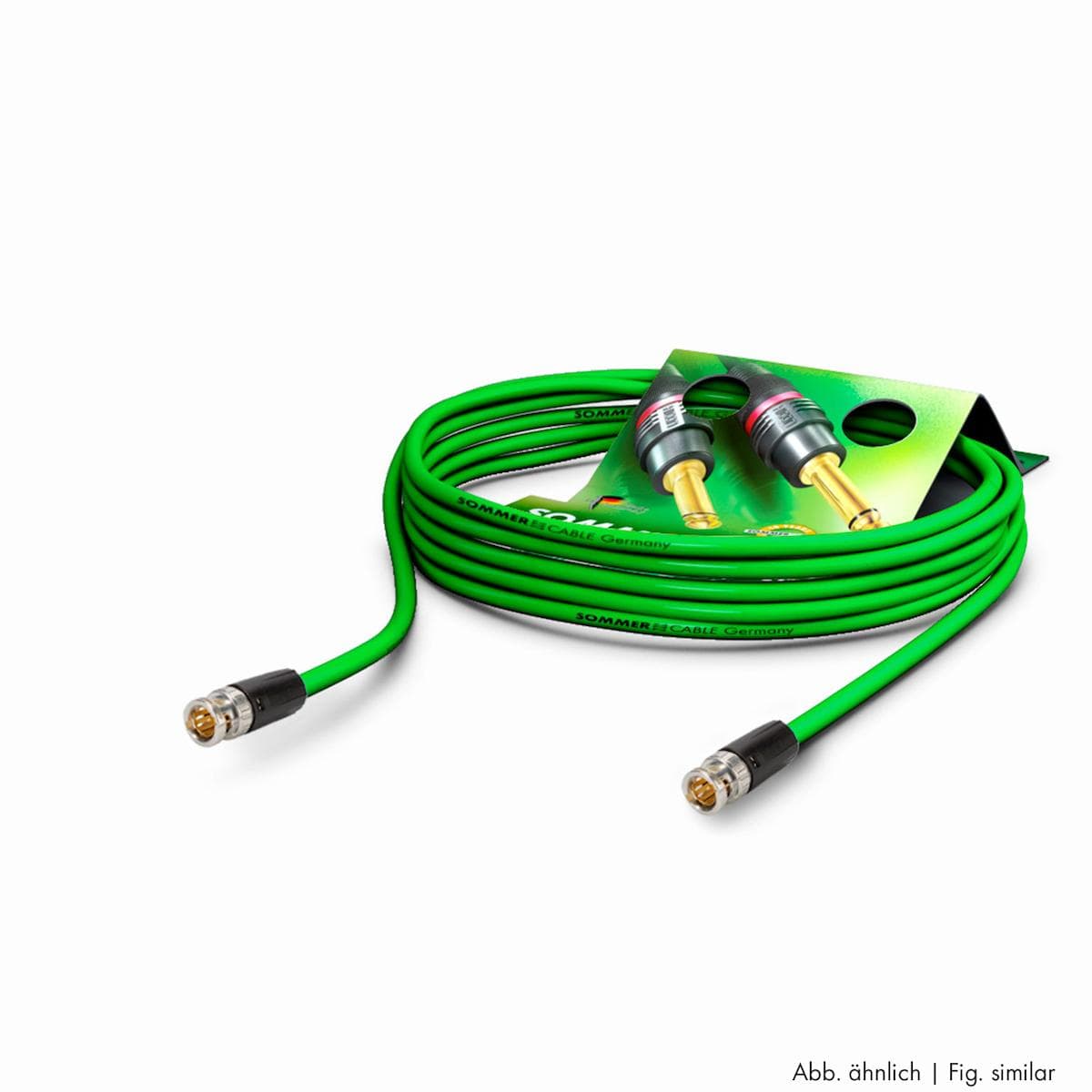 Video-patch cable hd-sdi (hdtv) SC-Vector 0.8/3.7, 1 x 0,80 mm² | BNC / BNC, NEUTRIK | 10,00m | gree