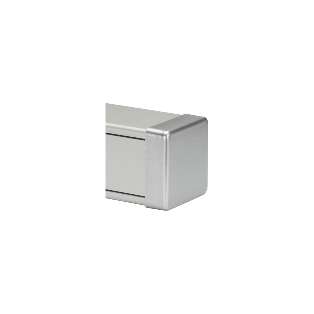 End cap aluminum micro room column , scale: 62 x 62/45 mm, plastic, colour: aluminium silver
