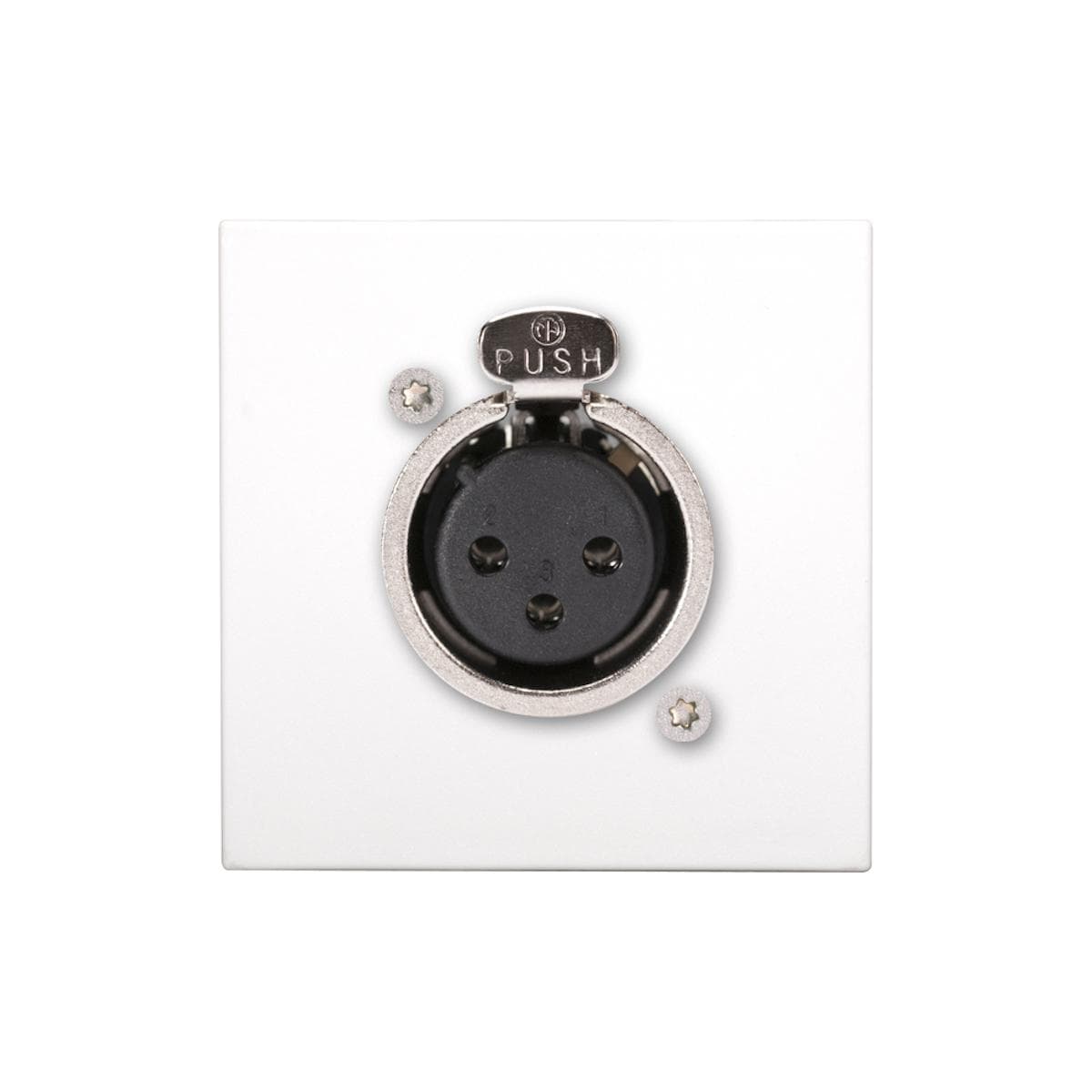 connection-modul XLR fem. —> Screw terminal, scale: 45x45 mm, plastic, colour: aluminium silver