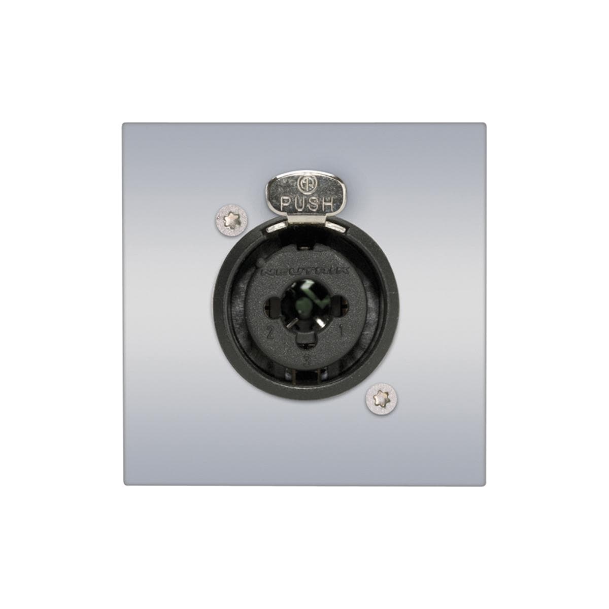 connection-modul XLR / RCA-combo fem. —> Screw terminal, scale: 45x45 mm, plastic, colour: aluminium